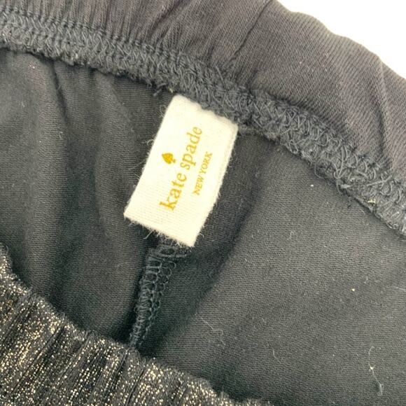 Kate Spade Metallic Gold Black Ankle Length Leggings Size Small / Medium - Picture 3 of 5